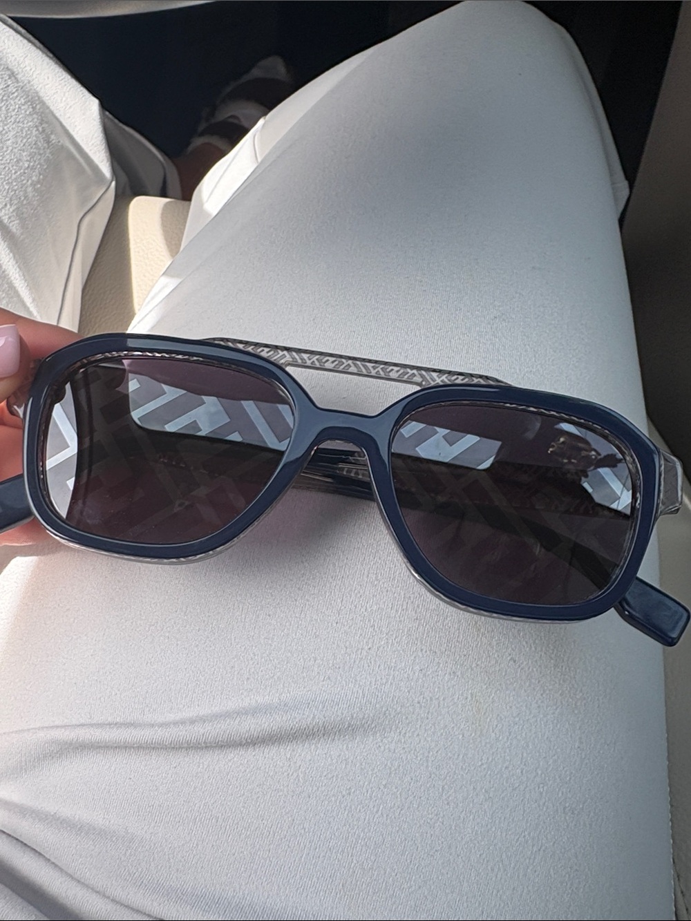 Fendi Dark Blue Rectangular Sunglasses